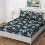 Lav-Green Winter Bedsheet with 2 Pillows