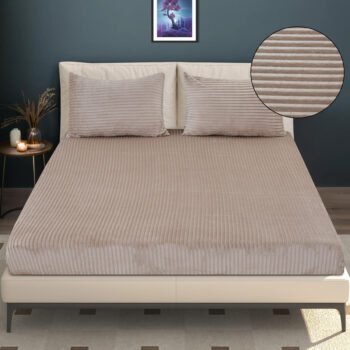 Textured Dreams Winter bedsheet with 2 pillow cover