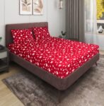 Red star Flano winter bedsheet with 2 pillow cover